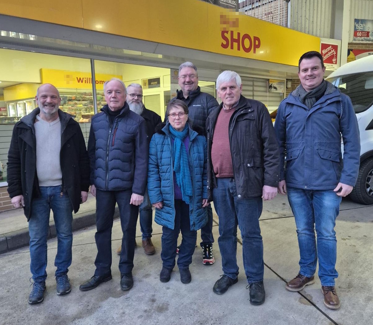 von links: Martin Lohof, Karl-Wilhelm Br�ne, Thomas Grill, Ulrike Klein, Andreas Henke, Heinrich Klein und Martin Obst